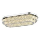Apliqa Valeria 2 Katlı Elips Plafonyer Elips Ledli 3 Renkli  Kristalli Taşlı Modern Tasarım Led Kristal Salon Avize - 3