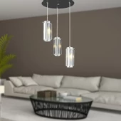 Apliqa Natali 3Lü Sarkıt Krom Modern Genç Odası Mutfak Salon Sarkıt Avize - 1