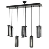 Apliqa Natali 8 Li Sıralı Siyah Salon- Modern Tasarım Yemek Masası Üstü Salon Sarkıt Avize thumbnail 6