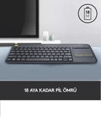 Logitech K400 Plus Touchpad Kablosuz Q Klavye Siyah - 5