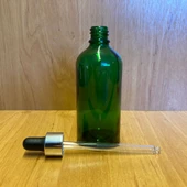 100Ml Yeşil Cam Damlalıklı Şişe , Gümüş Metal Kapak , 100 Cc Yeşil Cam Damlalıklı Şişe x 6 Adet thumbnail 2