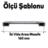Cemre Kulp 160 mm Metal Krom Mobilya Çekmece Mutfak Dolabı Dolap Kapak Kulpları Kulbu Kulpu - 2