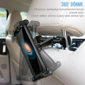 Polham Araç İçi Arka Koltuk İçin Tablet Tutucu, 360 Derece Dönebilen Ayarlanabilir Tablet, Telefon Tutucu - 3