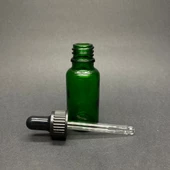 20Ml Yeşil Cam Damlalıklı Şişe , Siyah Plastik Kapak , 20 Cc Yeşil Cam Damlalıklı Şişe x 6 Adet thumbnail 2