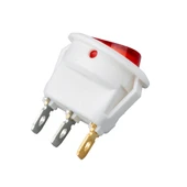Ayt IC-131B Yuvarlak Işıklı Anahtar On Off 3 Pin Beyaz Kasa Aç Kapa Düğme Buton 20 Mm - 6
