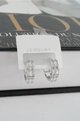 Kadın Vip Seri Baget Zirkon Taşlı Halka  Model Klipsli 2'li Set Küpe thumbnail 3