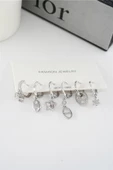 Kadın Vip Seri Mix Zirkon Taşlı 6'lı Küpe Seti thumbnail 3
