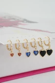 Kadın Vip Ser Kalp Model 6'lı Küpe Seti thumbnail 2