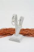 Kadın Özel Tasarım  Sallantılı Oval Model Küpe - 4