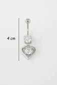 Kadın 316L Anti Alerjenik Sallantılı Kalp Figürlü Göbek Piercing thumbnail 2