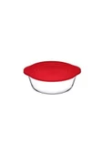 Paşabahçe 59001 Kırmızı Silikon Kapaklı Büyük Borcam Tencere 2100 CC 25x22 CM - 2
