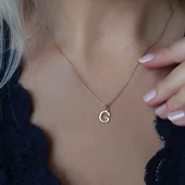 Vaoov 925 Ayar Gümüş Minimal Harf Kolye thumbnail 5