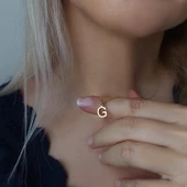 Vaoov 925 Ayar Gümüş Minimal Harf Kolye thumbnail 2