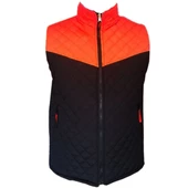 Savex Çift Taraflı Kapitone Yelek Siyah-Turuncu (27164) thumbnail 1