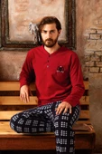 Nisanca 3 Renk Kışlık Erkek Polar Pijama Takımı - 1