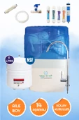 Fresh Water Şeffaf  Mavi Beyaz  14 Aşamalı 8 Lt Çelik Tank Yüksek Mineralli Pompasız Su Arıtma Cihazı - 1