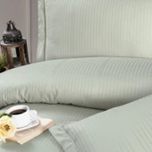 Schafer Home Shine Çizgili Pamuk Saten Çift Kişilik Nevresim Takımı-4 Parça - 2