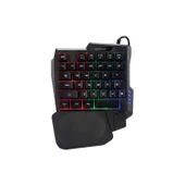 Polosmart PGS202 Kablolu Rainbow Led Aydınlatma Ergonomik Mini Gaming Oyuncu Klavye Siyah - 1
