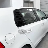 Vw Golf 6 2008-2012 Uyumlu Kelebek Cam Izgarası Kelebek Cam Vizörü Havalandırma Sağ Sol Takım Parlak Siyah - 7