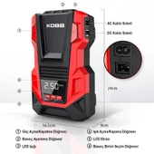 Kobb Kb220 12Volt/220Volt 150 Psı Dijital Basınç Göstergeli Lastik Şişirme Pompası - 2