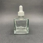 50 Ml Köşeli Model Cam Damlalıklı Şİşe , Plastik Kapaklı , 50 Cc Cam Damlalıklı Kare  Şişe x 6 Adet thumbnail 1