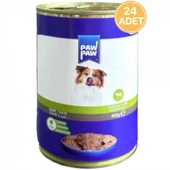Paw Paw Pate Kuzulu Yetişkin Köpek Konservesi 400 gr (24 ADET) - 1