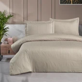 Schafer Home Shine Çizgili Pamuk Saten Çift Kişilik Nevresim Takımı-4 Parça thumbnail 1