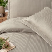 Schafer Home Shine Çizgili Pamuk Saten Çift Kişilik Nevresim Takımı-4 Parça thumbnail 2