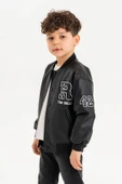 Çıtçıtlı Ribanalı Rock Nakışlı Erkek Çocuk Deri Ceket - 10