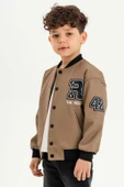 Çıtçıtlı Ribanalı Rock Nakışlı Erkek Çocuk Deri Ceket thumbnail 1