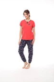Pijadore 1448 Kadın Kısa Kollu Manşetli Pijama Takım - 2