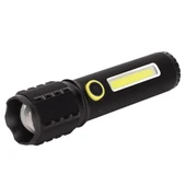 Powermaster JF-72 Power Led, COB Led Zoomlu Flash Özellikli Şarjlı Metal Kasa Profesyonel El Feneri - 1