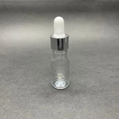 10 Ml Plastik Şişe Cam Damlalıklı  , Gümüş Metal Kapaklı , 10 Cc Cam Damlalıklı PE Şişe x 10 Adet - 2
