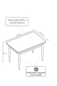 70x110 Mdf Masa Sabit Mutfak Masası - 2