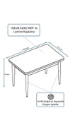 Lois Serisi 70x110 Beyaz Mdf Masa Sabit Mutfak Masası - 2