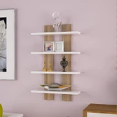 Modilayn NERGİS 4 Lü Duvar Rafı, Moderen Ahşap, baharatlık, çerçeve, Kitaplık - 2