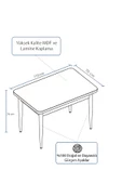 Tulca Serisi 70x110 Beyaz Mermer Desen Mdf Masa Sabit Mutfak Masası - 2