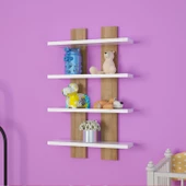 Modilayn NERGİS 4 Lü Duvar Rafı, Moderen Ahşap, baharatlık, çerçeve, Kitaplık - 1