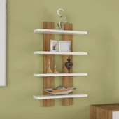 Modilayn NERGİS 4 Lü Duvar Rafı, Moderen Ahşap, baharatlık, çerçeve, Kitaplık - 2