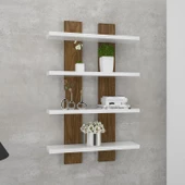 Modilayn NERGİS 4 Lü Duvar Rafı, Moderen Ahşap, baharatlık, çerçeve, Kitaplık - 2