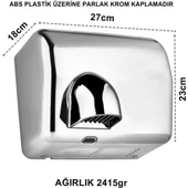 Sensörlü El ve Yüz Kurutma Makinesi Abs Krom Kaplama 2500 W 2 Yıl Garanti - 3