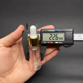 15 Ml Plastik Şeffaf Şişe Cam Damlalıklı  , Gold Metal Kapaklı , 15 Cc Cam Damlalıklı PE Şişe x 10 Adet - 4