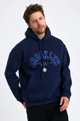 Erkek Yumusaçık Kumaşlı Kapüşonlu Kordonlu Regular Fit Baskılı Sweatshirt - 2