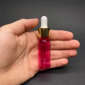 15 Ml Plastik Pembe Şişe Cam Damlalıklı  , Gold Metal Kapaklı , 15 Cc Cam Damlalıklı PE Şişe x 10 Adet thumbnail 1