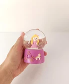 Kar Küresi Prenses Kraliçesi Işıklı Kar Küresi Ev Ofis Dekor Biblo Obje 9 cm - 2