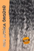 Rus Afro Dalgası Saç – Siyah / Gri Ombreli - 2