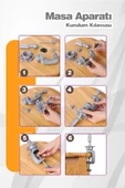 Kuaför Eğitim Mankeni / Siyah + Masa Aparatı + Örgü Seti + Topuz Süngeri - 1