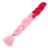 Afrika Örgüsü Ve Rasta İçin Sentetik Ombreli Saç - Koyu Pembe / Açık Pembe - 3
