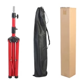 Kuaför Eğitim Mankeni İçin Metal Tripod - Kırmızı + Taşıma Çantası - 5