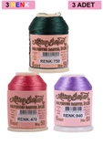 3 Adet Altınbaşak Oya ve Dantel İpi 20 gr - Royaleks - No: 470 - 940 - 758 - 1